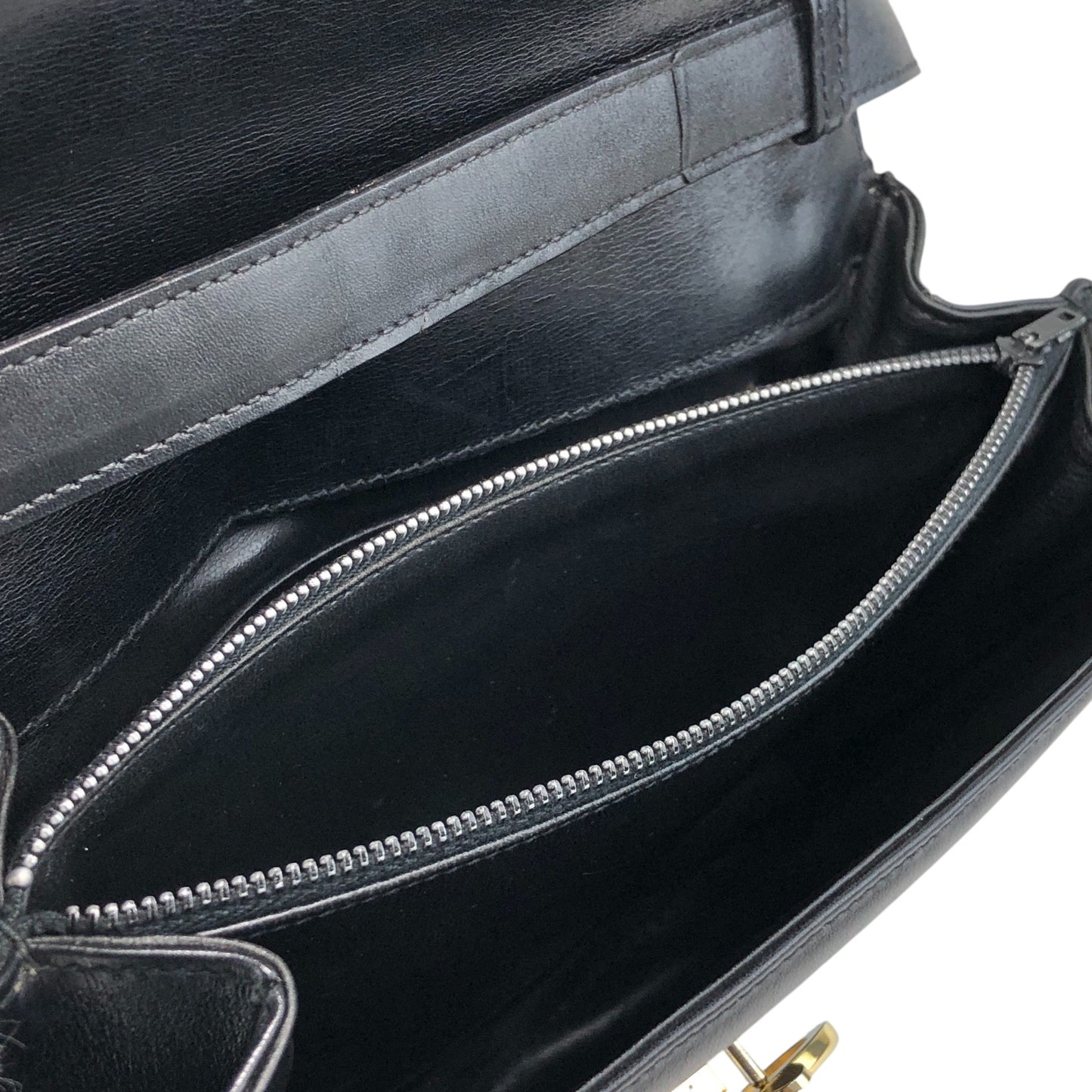 CELINE Triomphe Flap Shoulder bag Black Vintage 6t3cvm
