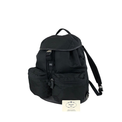 PRADA Tessuto Triangle Logo Backpack Black Vintage cdmpeg