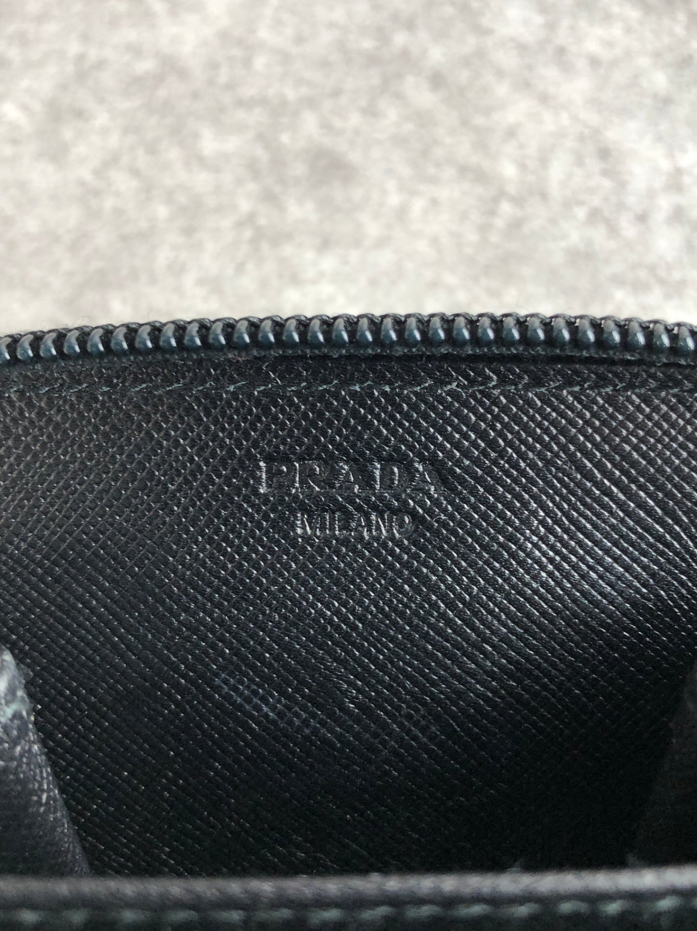 PRADA Tessuto Triangle Logo Coin Purse Black Vintage 4nbjju