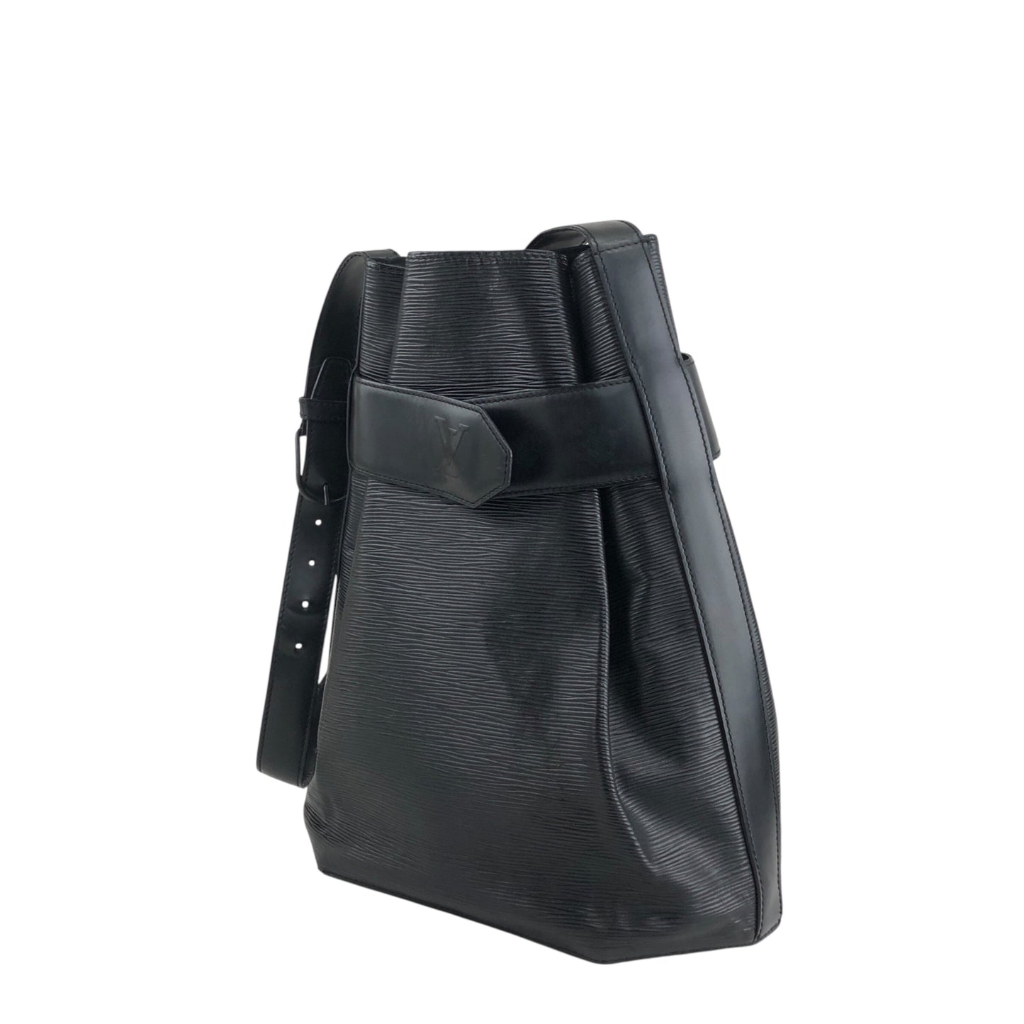 LOUIS VUITTON Epi Drawstring Shoulder bag Black Vintage v8epcv