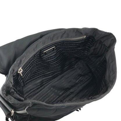 PRADA Tessuto Triangle Logo Shoulder bag Black Vintage g5c3is