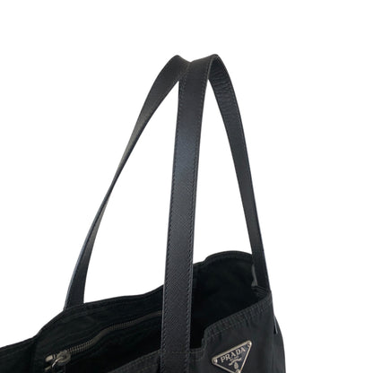 PRADA Tessuto Triangle Logo Totebag Black Vintage znncse