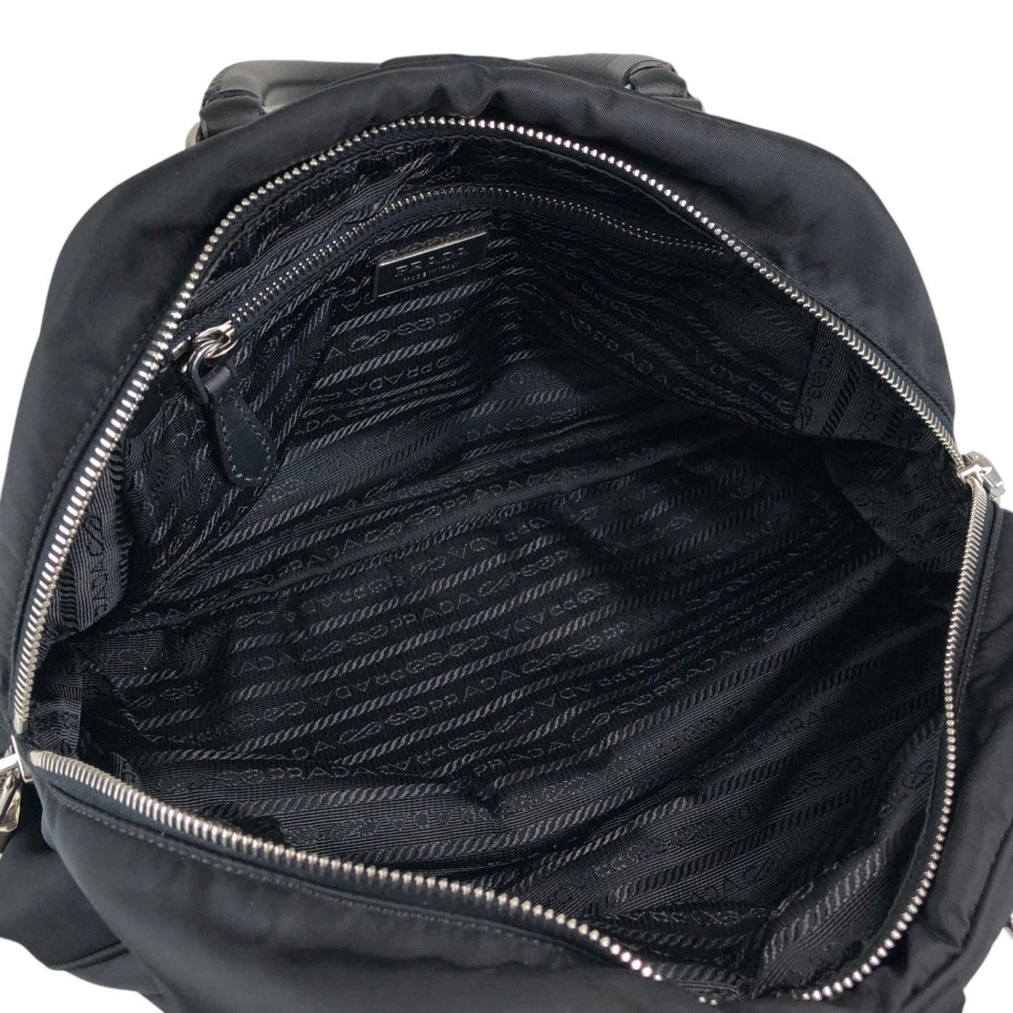 PRADA Logo Boston bag Handbag Black Vintage jipcs2