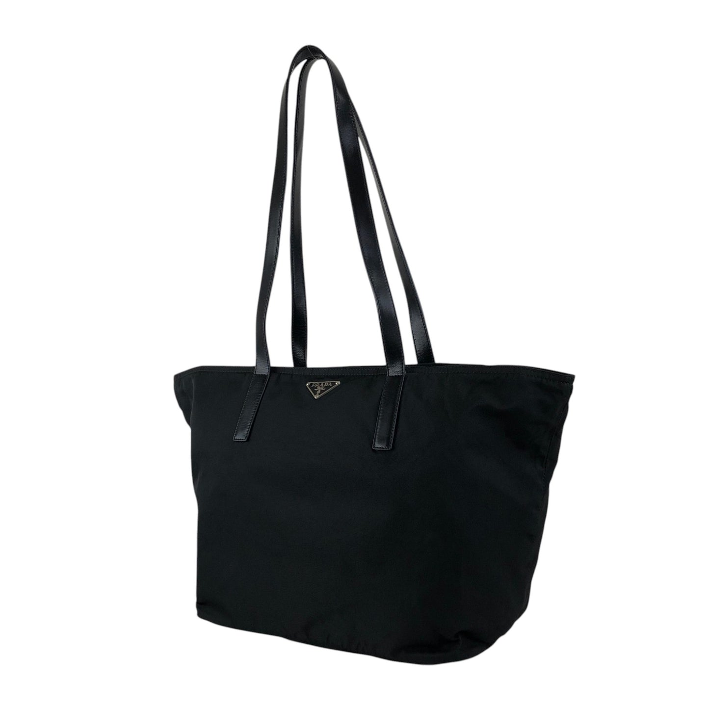 PRADA Tessuto Triangle Logo Totebag Black Vintage 28m35x