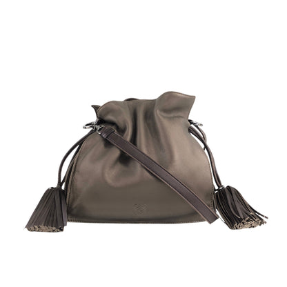LOEWE Anagram Flamenco Tassel Drawstring Shoulder bag Bronze Vintage 757im3