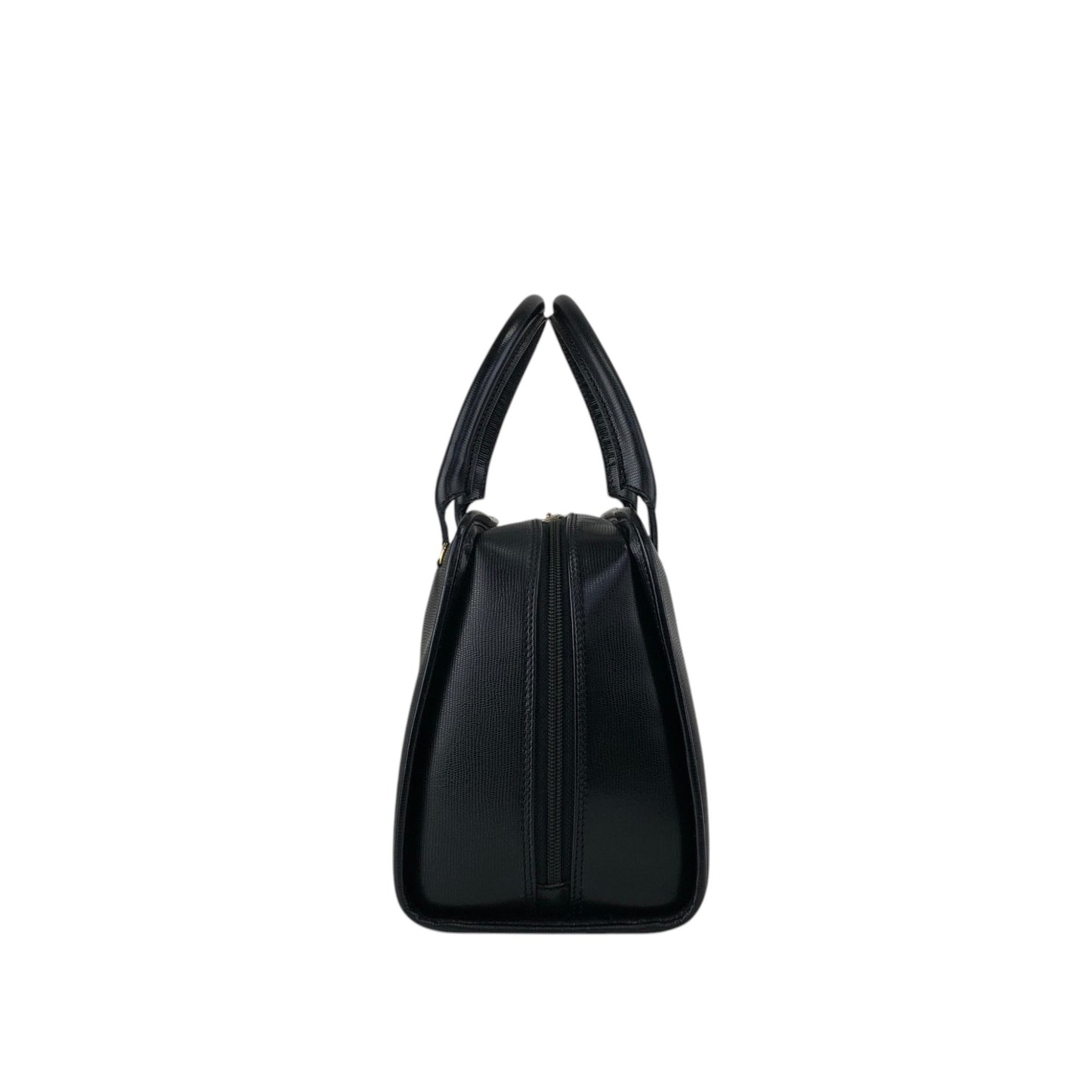 CELINE Circle Logo Handbag Boston bag Black Vintage sb46fs