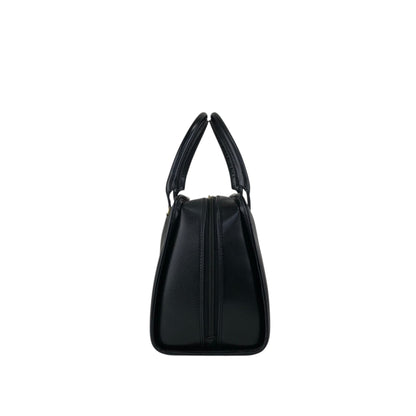 CELINE Circle Logo Handbag Boston bag Black Vintage sb46fs