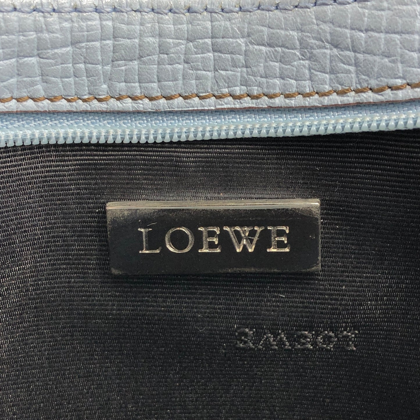 LOEWE Logo Handbag Shoulder bag Light Blue Vintage 2c5ari