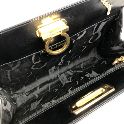 Salvatore Ferragamo Gancini Chain Shoulder bag Black Vintage zhmyy2