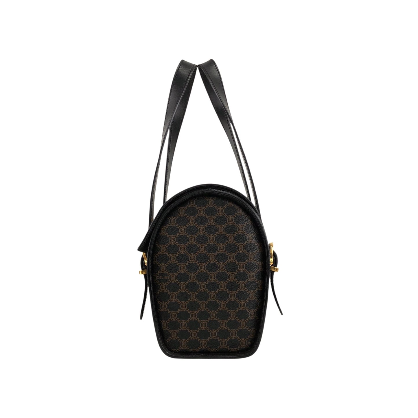 CELINE Macadam Handbag Vanity bag Black Vintage c64kav