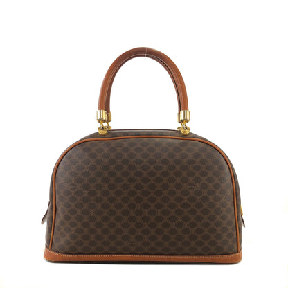 CELINE Macadam Blason Leather Handbag Brown Vintage b87m64