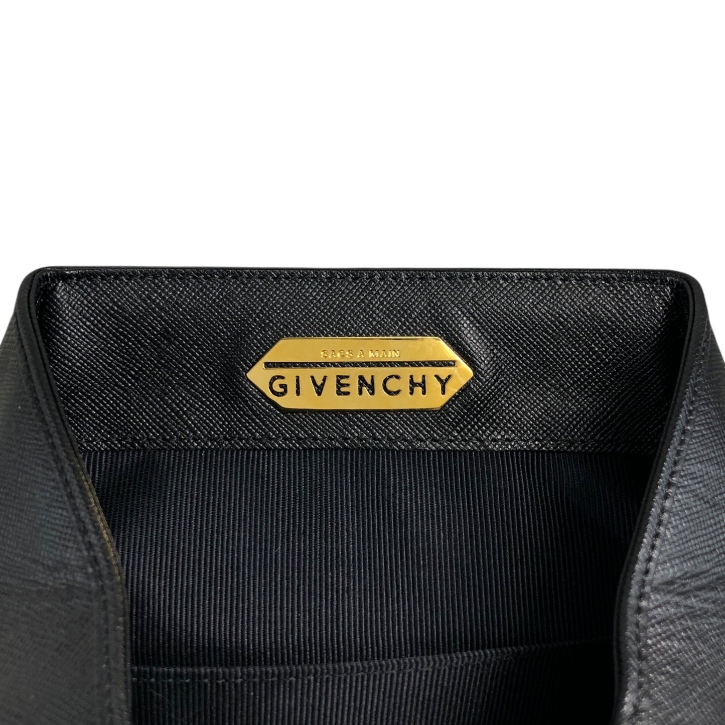 GIVENCHY Turn Lock Handbag Black Vintage zrhm8a