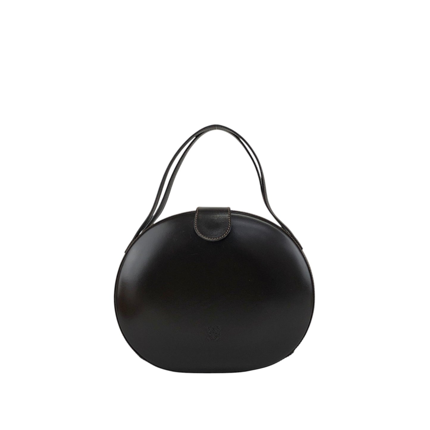 LOEWE Anagram Round Handbag Brown Vintage fxynr8