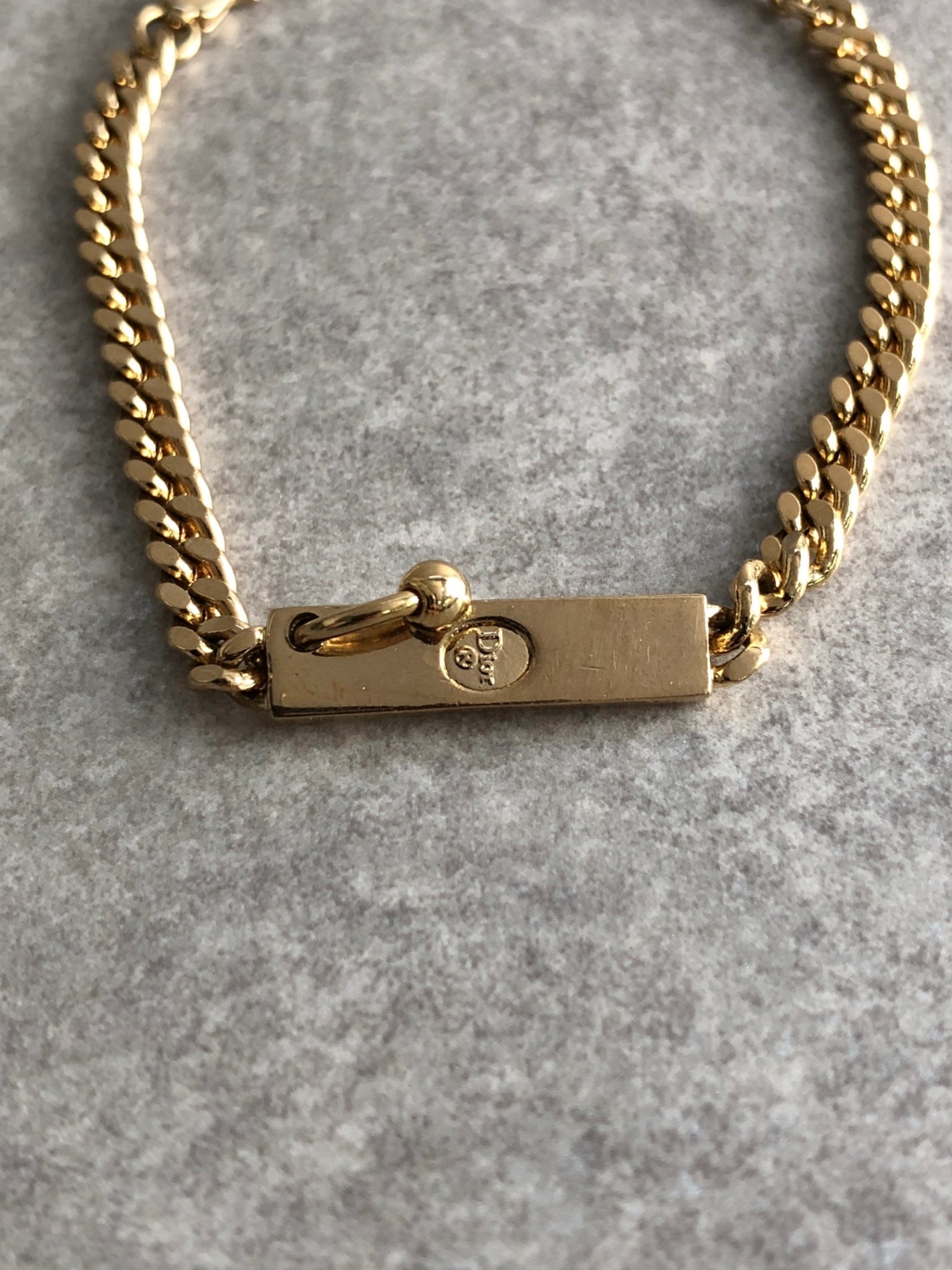 Christian Dior Logo Bracelet Gold Vintage vme2u5