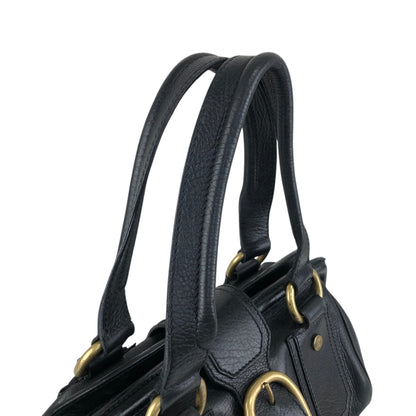 CELINE Front Buckle Small Boston bag Handbag Black Vintage nxugts