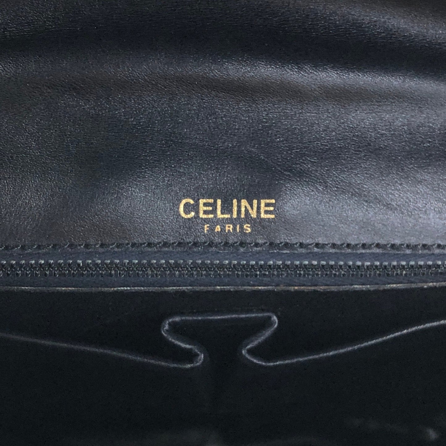 CELINE Blason Chain Shoulder bag Black Vintage gpayic