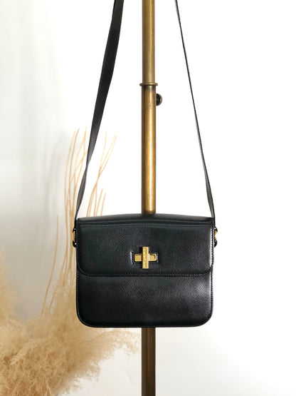 CELINE Turn Lock Shoulder bag Black Vintage jth6xy