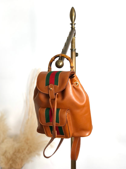 GUCCI Sherry Line Backpack Brown Vintage bedbja