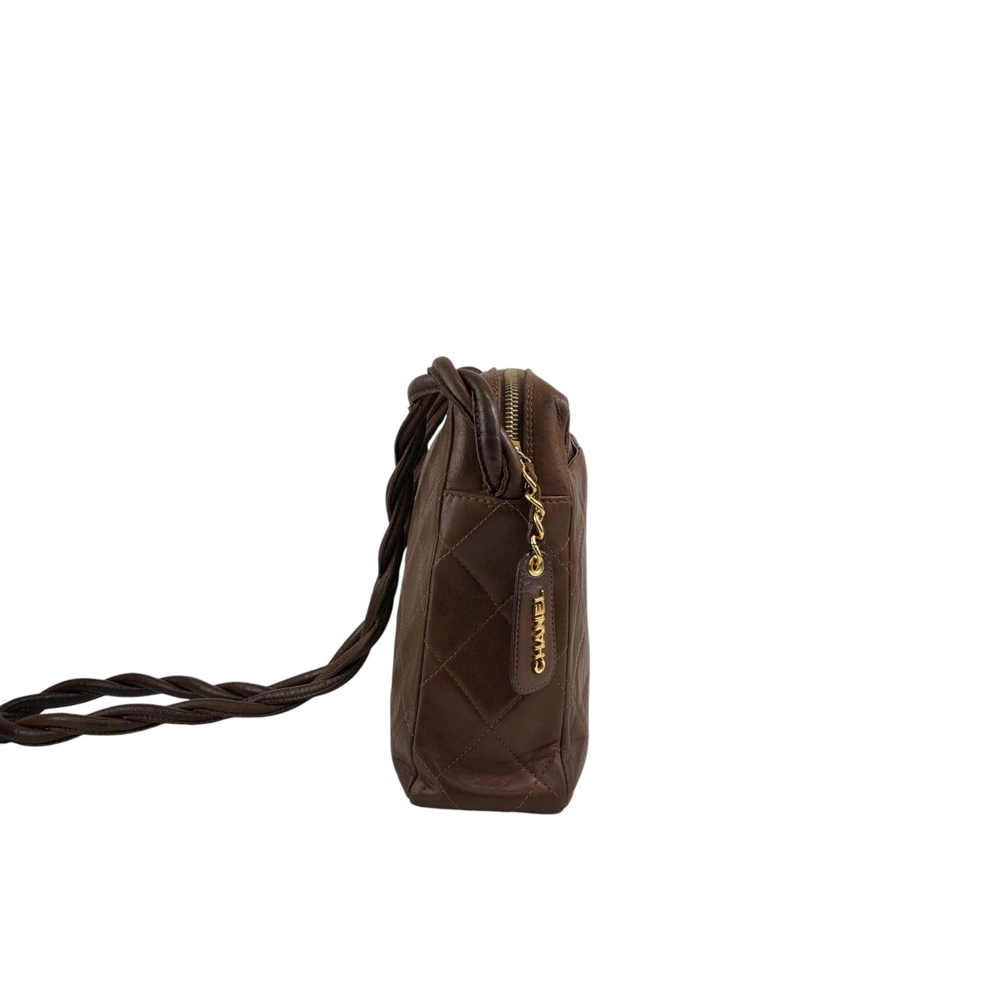 CHANEL Matelasse Coco Mark Shoulder bag Brown Vintage 4u7hig