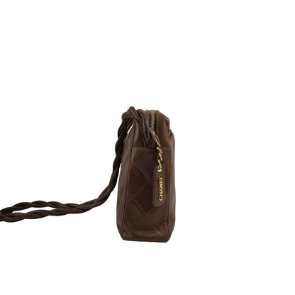 CHANEL Matelasse Coco Mark Shoulder bag Brown Vintage 4u7hig