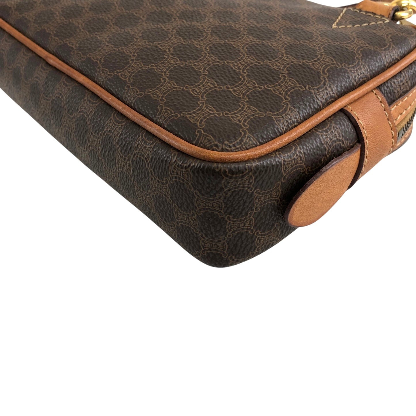 CELINE Macadam Blason Shoulder bag Brown Vintage f2gsiu