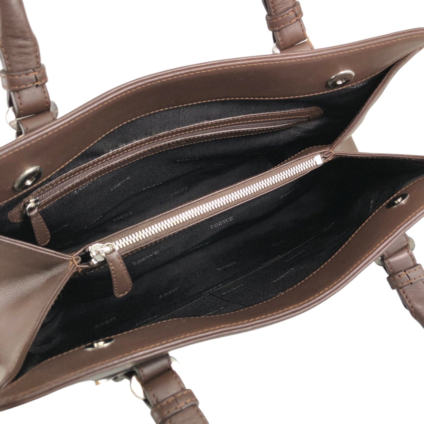 LOEWE Anagram Handbag Totebag Brown Vintage sr6m4v