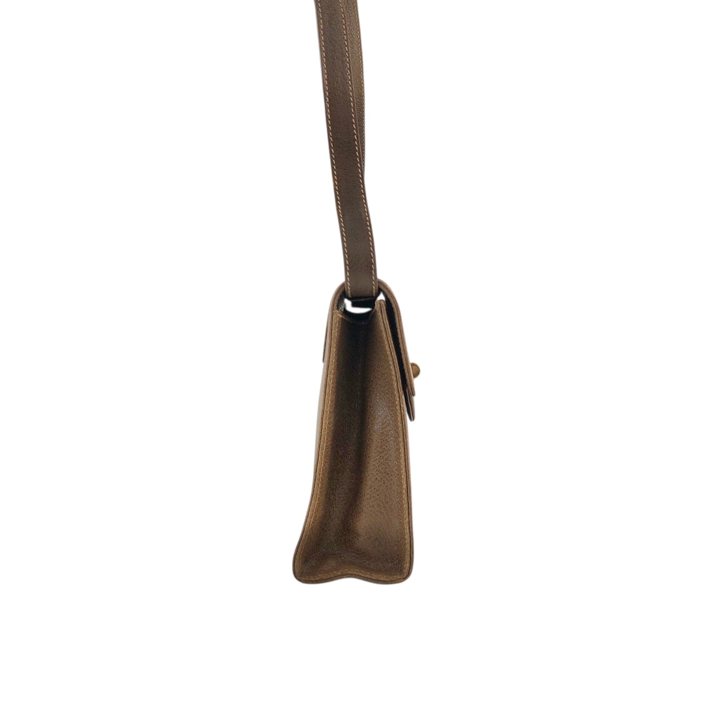 GUCCI Turn Lock Shoulder bag Brown Vintage 4k7hzd