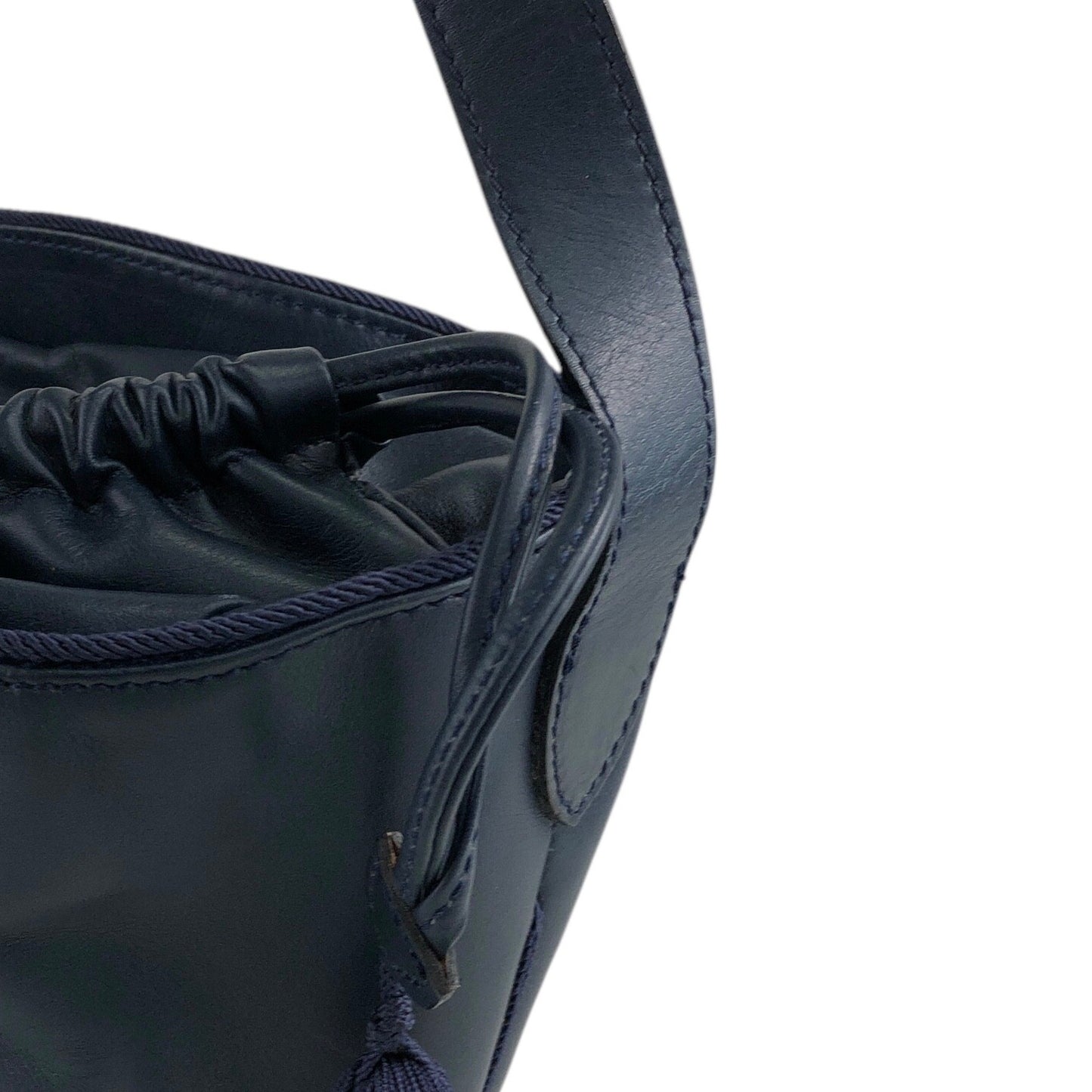 Christian Dior CD Logo Tassel Drawstring Shoulder bag Navy Vintage vzaky4