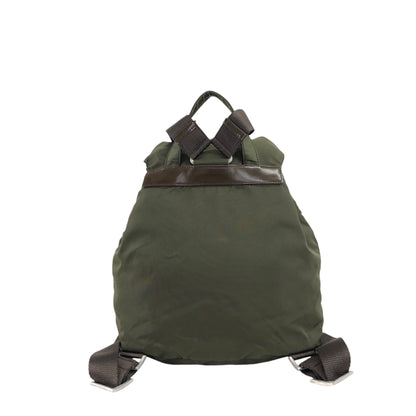 PRADA Triangle Logo Double Pocket Backpack khaki Vintage p3hihd