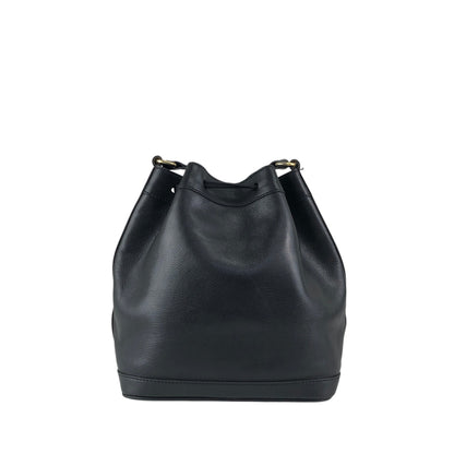 CELINE Blason Drawstring Shoulder bag Black Vintage 2vim3n