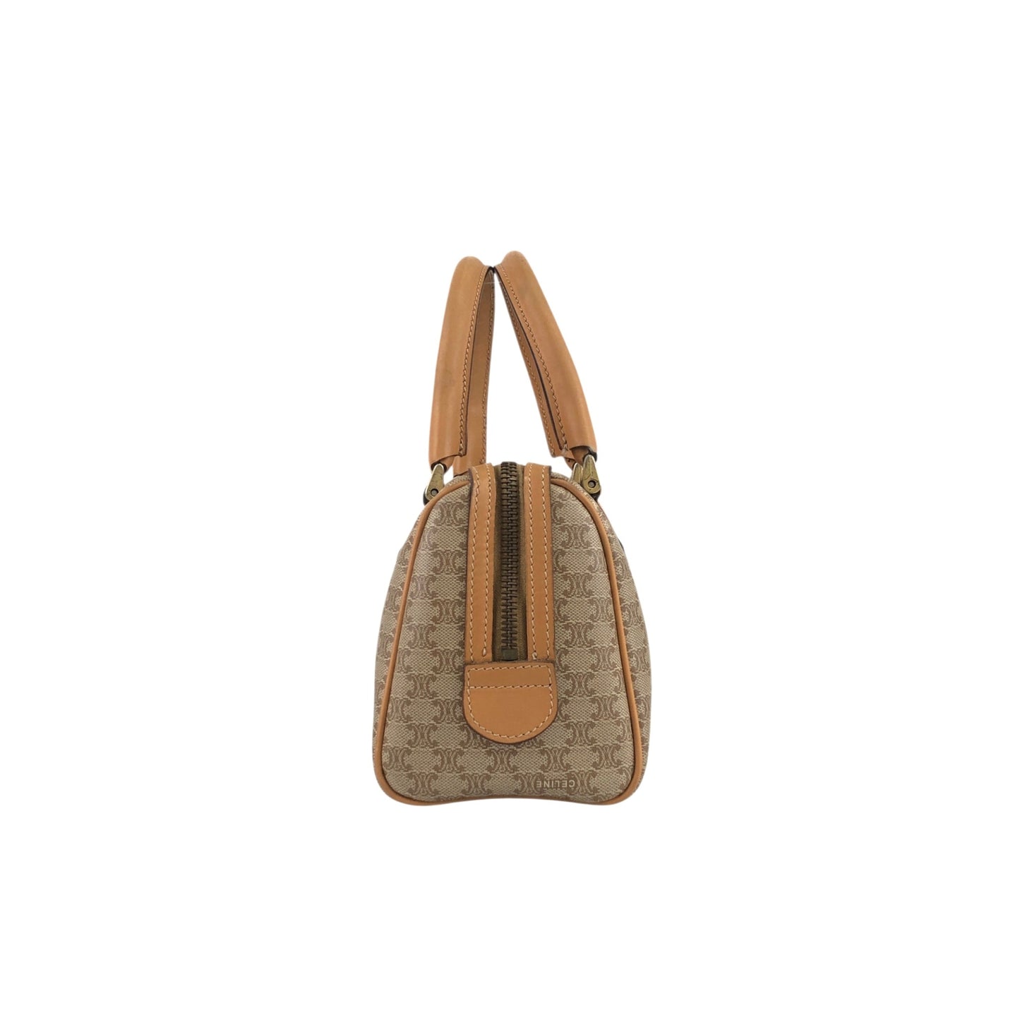 CELINE Macadam Two-way Small Handbag Shoulder bag Beige Vintage v4cuzg