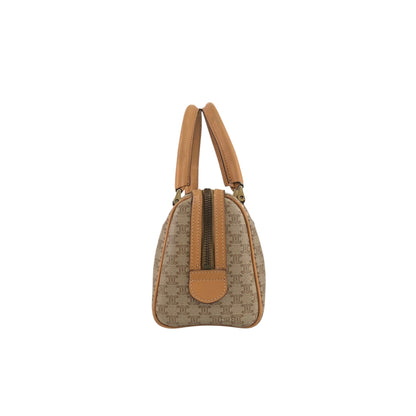 CELINE Macadam Two-way Small Handbag Shoulder bag Beige Vintage v4cuzg