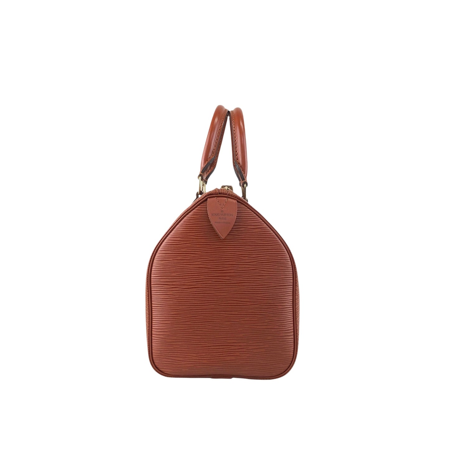 LOUIS VUITTON Epi Small Boston bag Handbag Brown Vintage 4i3rer