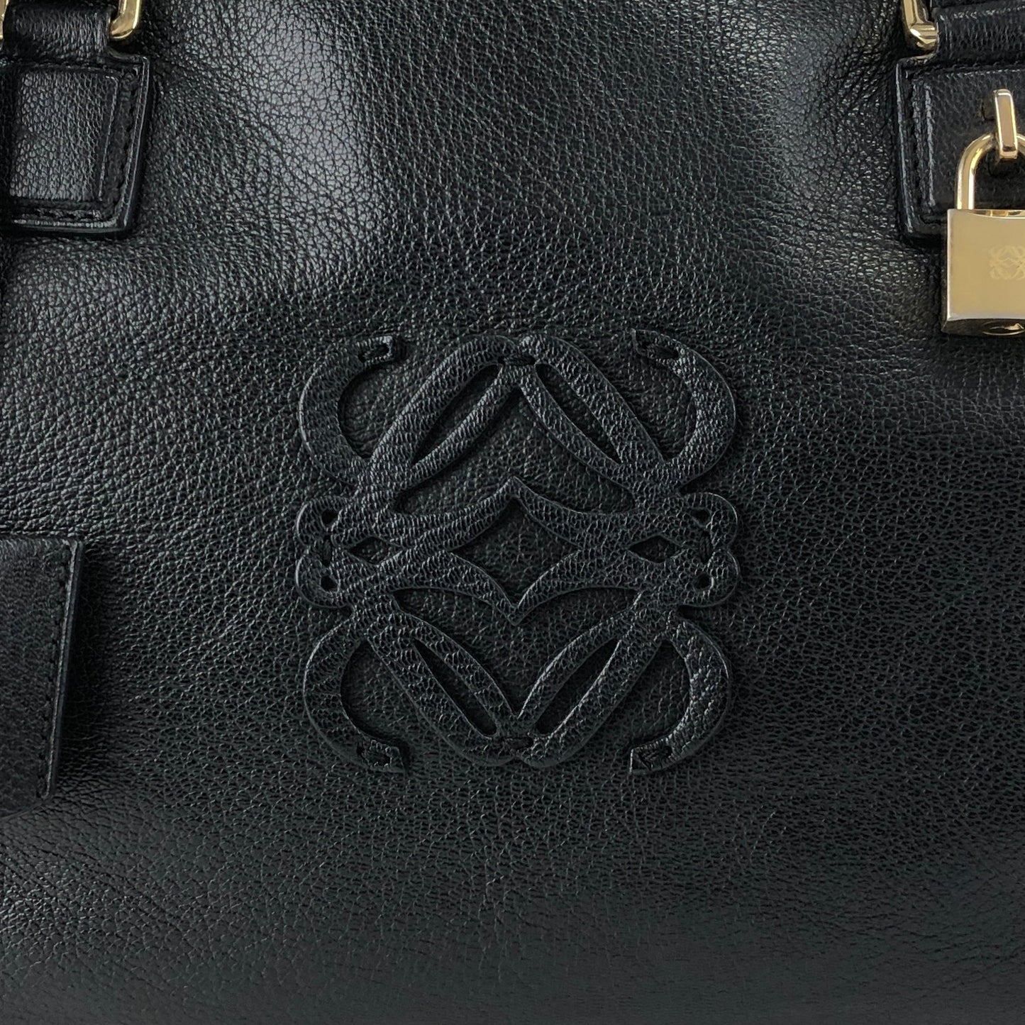 LOEWE Anagram Small Boston bag Handbag Black Vintage rtk3kf