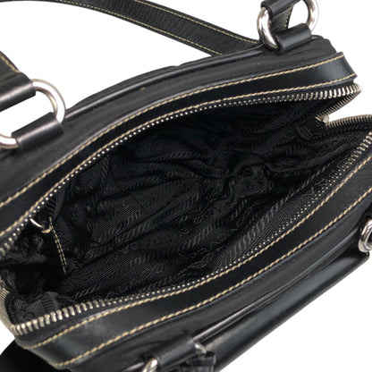 PRADA Triangle Logo Handbag Shoulder bag Black Vintage ntuyze