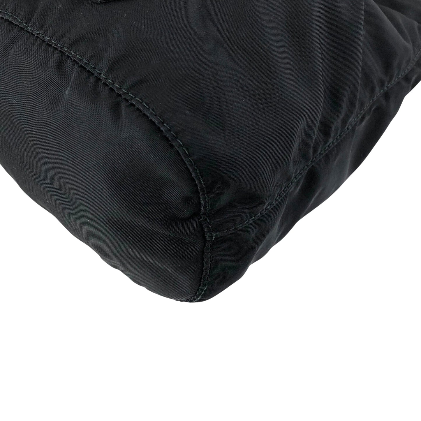 PRADA Tessuto Triangle Logo Drawstring Small Handbag Black Vintage 8t7zbv