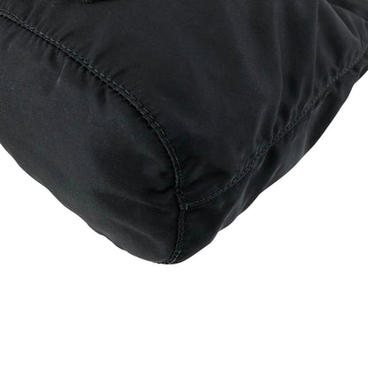 PRADA Tessuto Triangle Logo Drawstring Small Handbag Black Vintage 8t7zbv