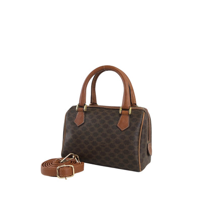 CELINE Macadam Two-way Handbag Shoulder bag Brown Vintage mncvkw