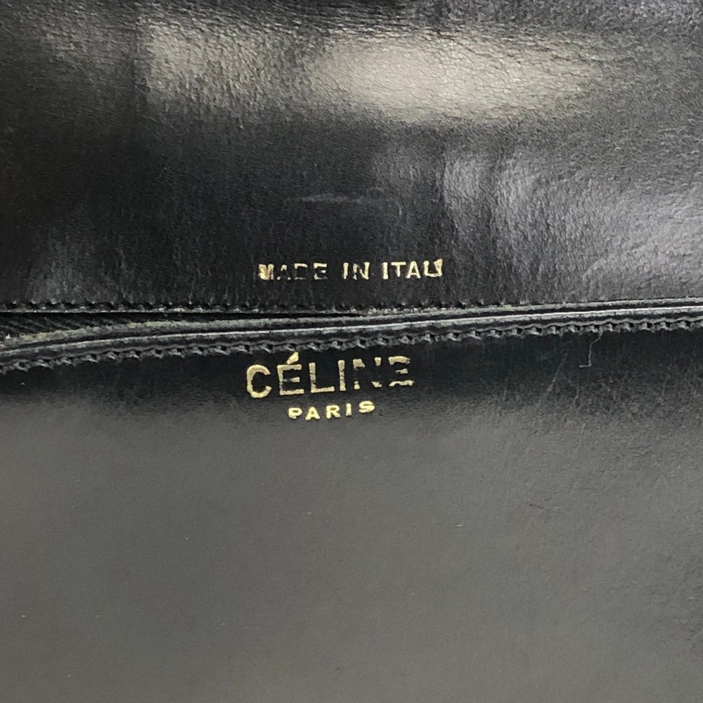 CELINE Blason Shoulder bag Black Vintage pjta3r