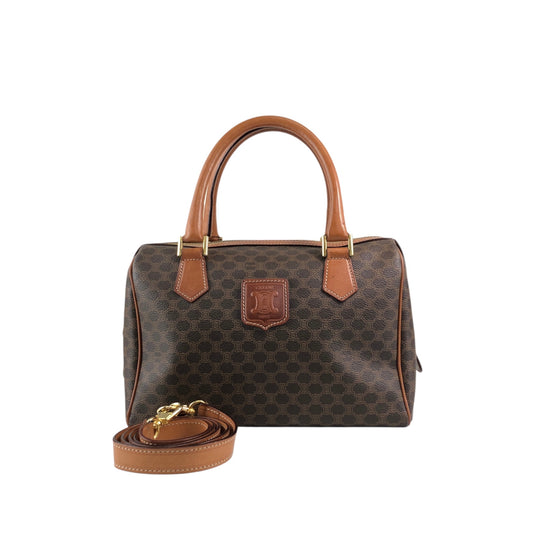 CELINE Macadam Blason Two-way Handbag Shoulder bag Brown Vintage mxkp72