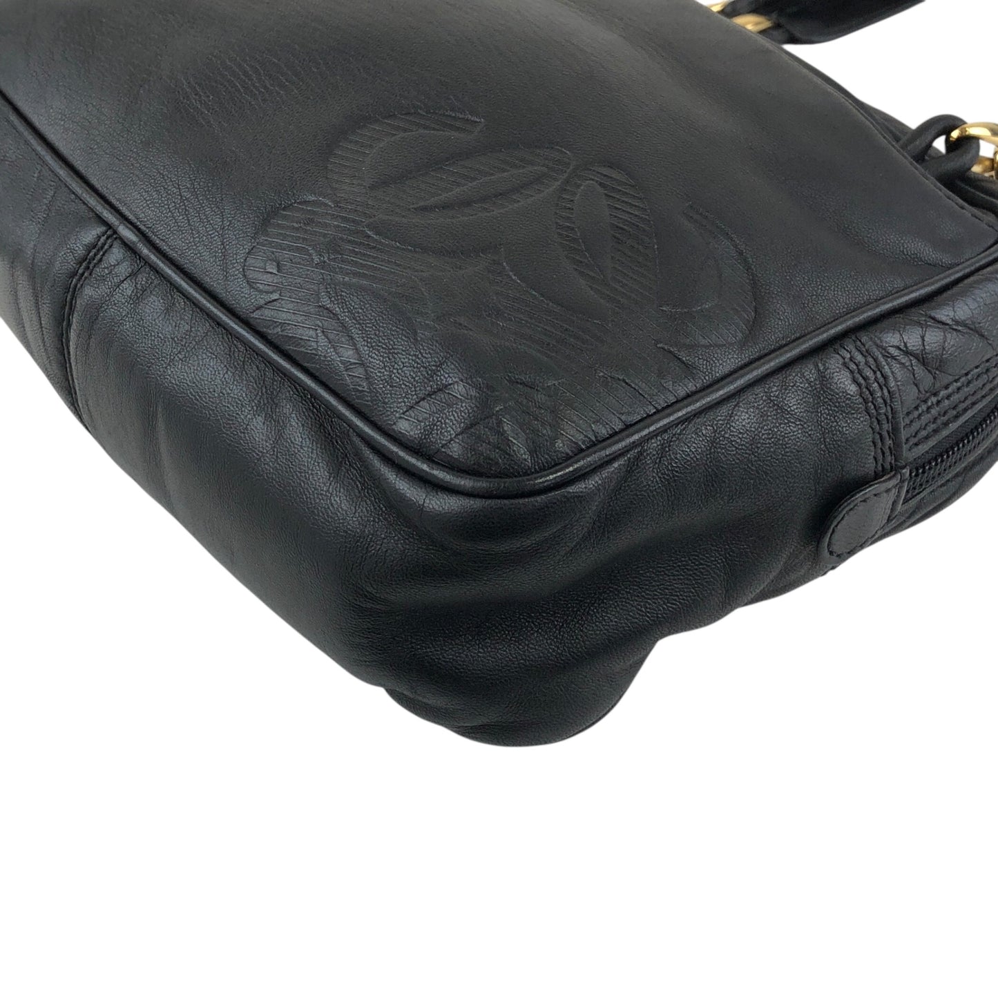 LOEWE Anagram Chain Handbag Shoulder bag Black Vintage nkgx4b