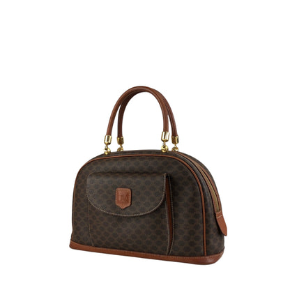 CELINE Macadam Blason Handbag Brown Vintage 623s5d