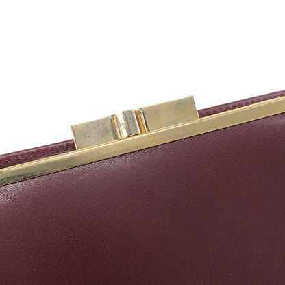 GIVENCHY Leather Logo Metal Clasp Folded Wallet Bordeaux Vintage s2uifj