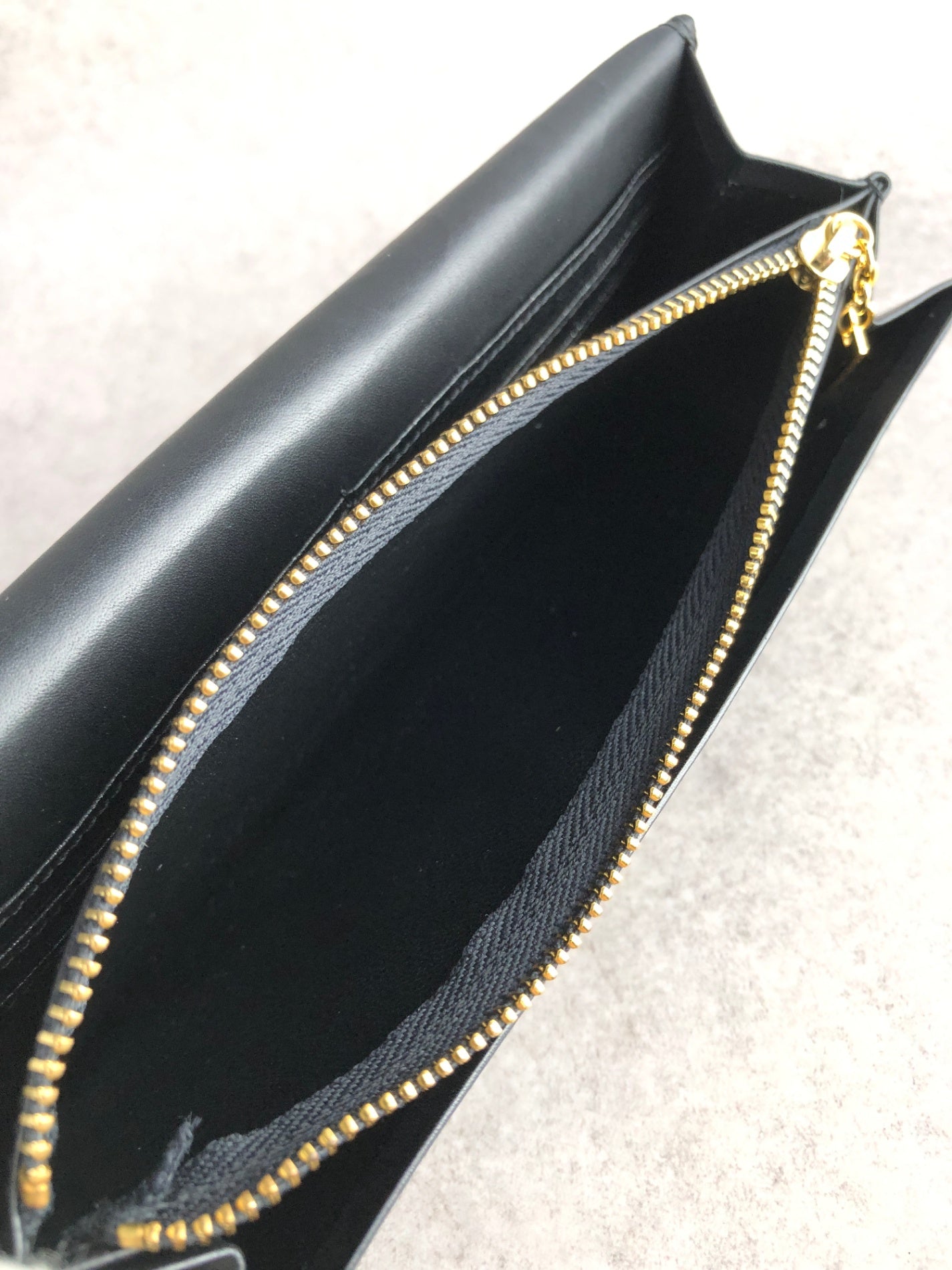 Yves Saint Laurent YSL Logo Long Wallet Black Vintage czyrem