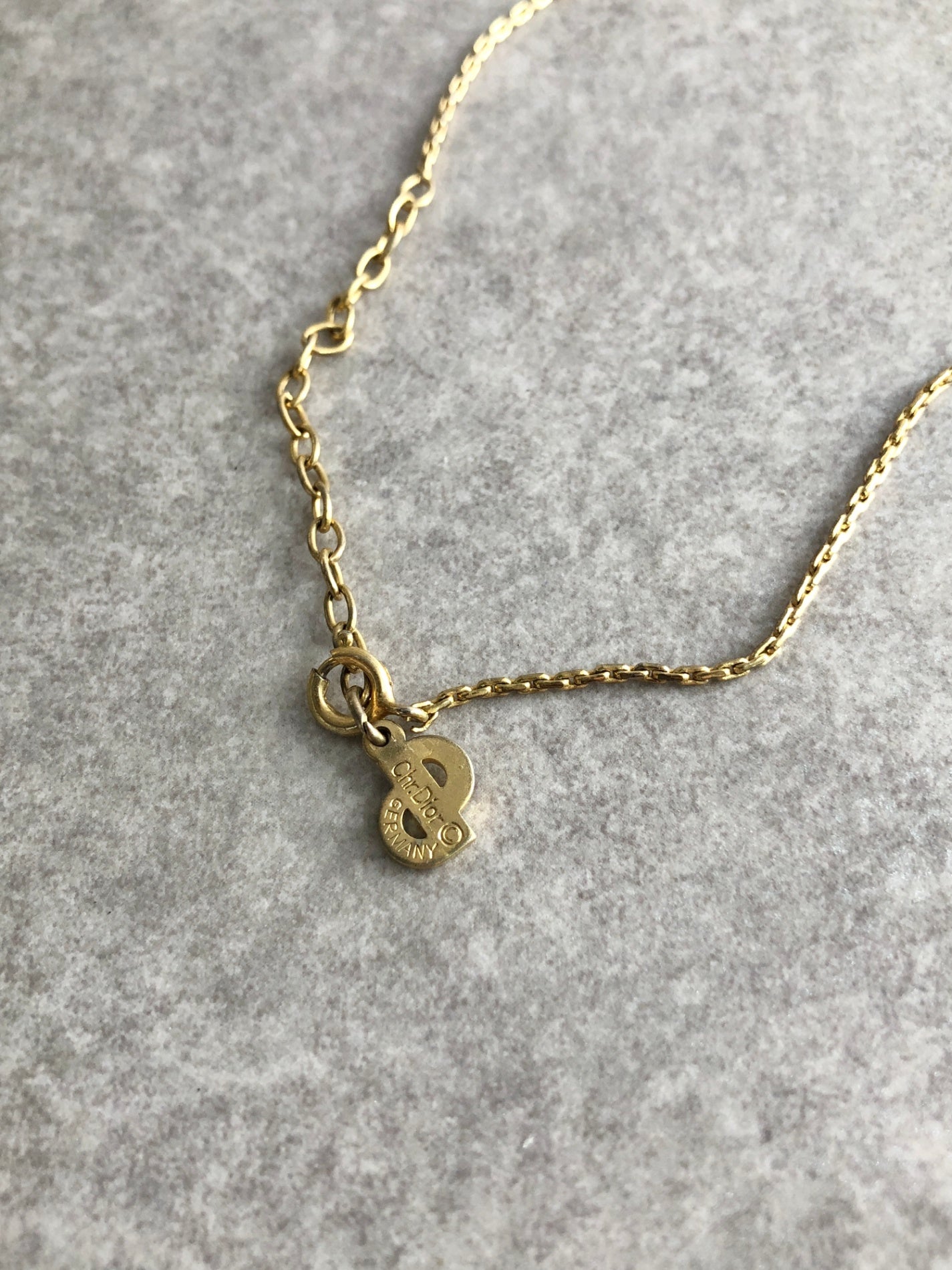 Christian Dior Logo Motif Necklace Gold Vintage fmzag2