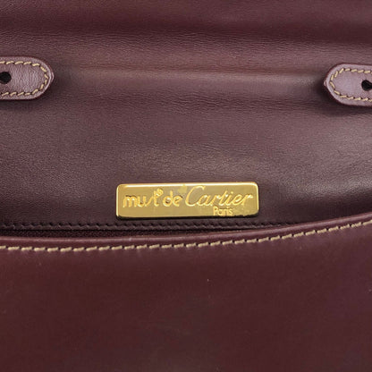 Cartier Logo Embossed Shoulder bag Bordeaux Vintage ezui2a