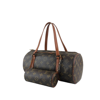 LOUIS VUITTON Monogram Handbag Brown Vintage efphw4