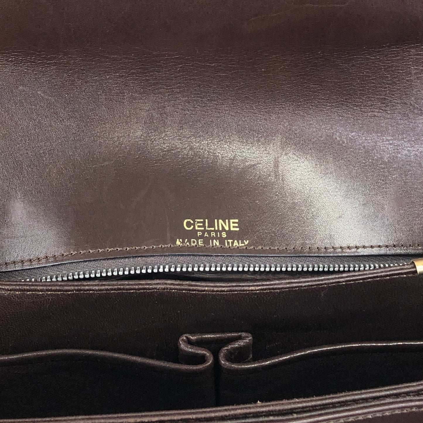 CELINE Triomphe Horse Carriage Shoulder bag Brown Vintage thyd2h