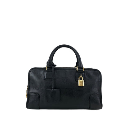 LOEWE Amazona28 Anagram Small Boston bag Handbag Black Vintage jti3x5