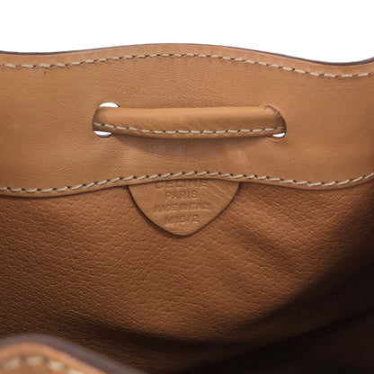 CELINE Macadam Blason Drawstring Shoulder bag Brown Vintage kvk5hf